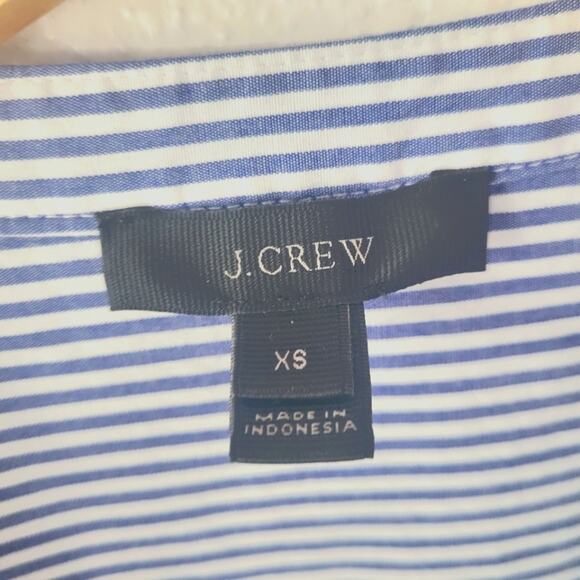 J. Crew Blue and White Striped Cotton Wrap Top Size XS | Old Money | Classic - - Picture 3 of 8